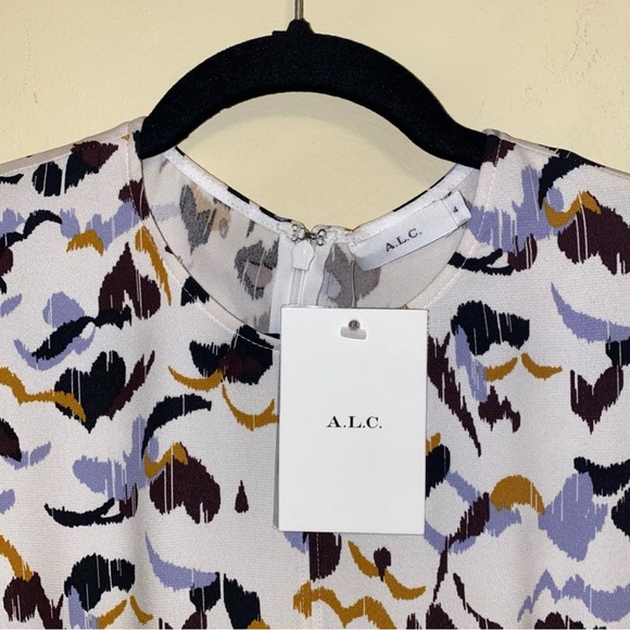 NWT ALC Black and Gold Ruffled A-Line Dress #100 - Picture 7 of 7